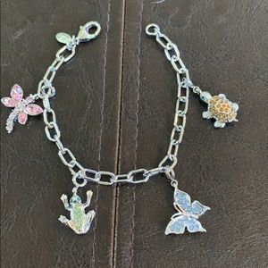 Kenneth Jay Lane Silver Charm Bracelet